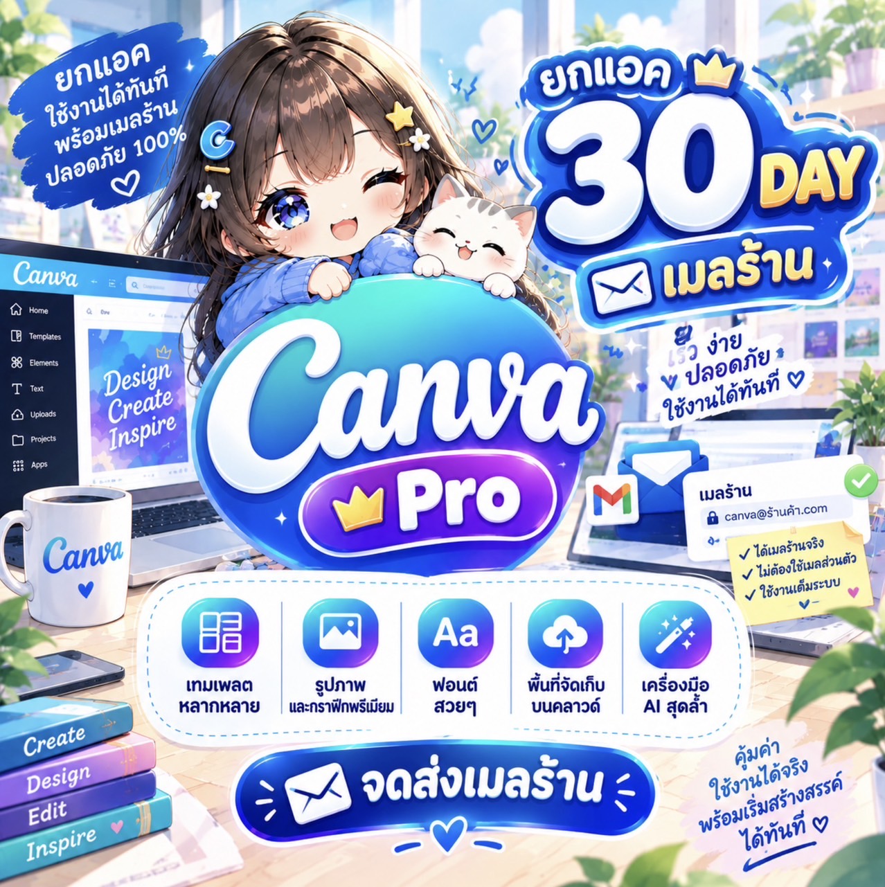 Canva Pro ยกแอค 30 day